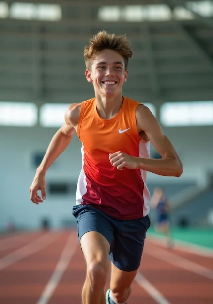 Jovem atleta praticando atletismo — esporte e superação